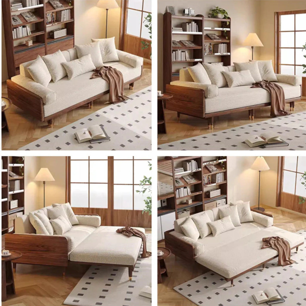 Nismaaya New and Stylish SERENIT Sofa Cum Bed Solid Teak Wood
