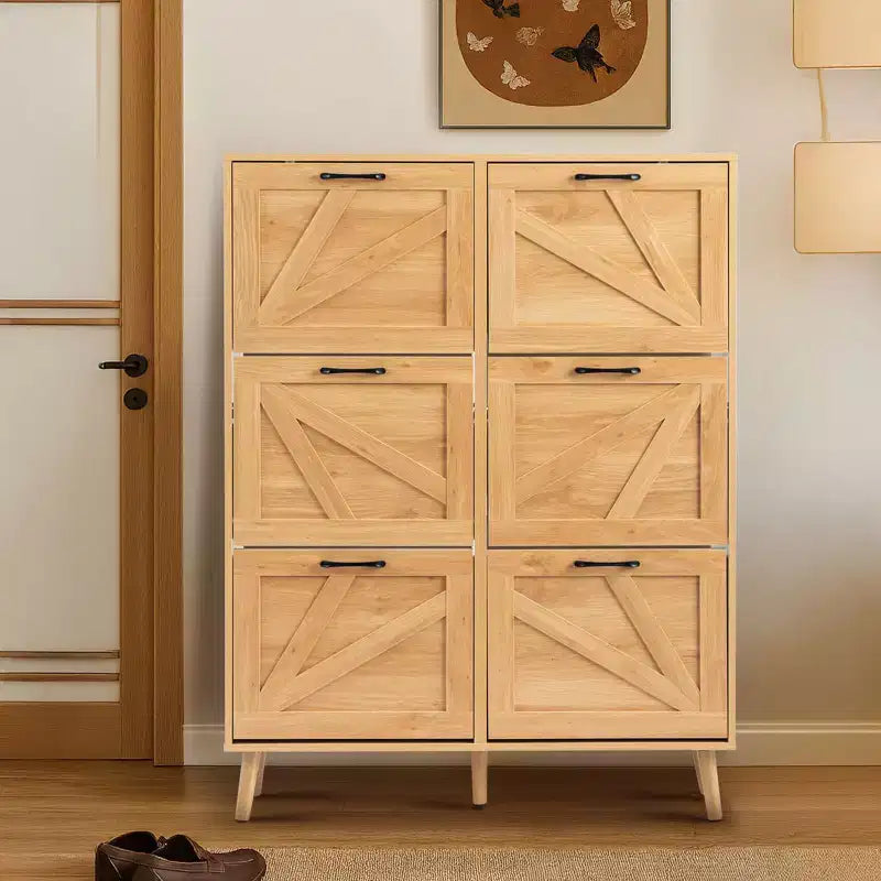 Meuble à chaussures Karl Home en bois à 6 tiroirs basculants
