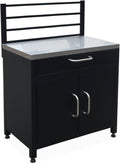 sweeek - Meuble de Cuisine extérieure en Acier avec 1 tiroir et 1 Porte et 1 Grille de Suspension L80
