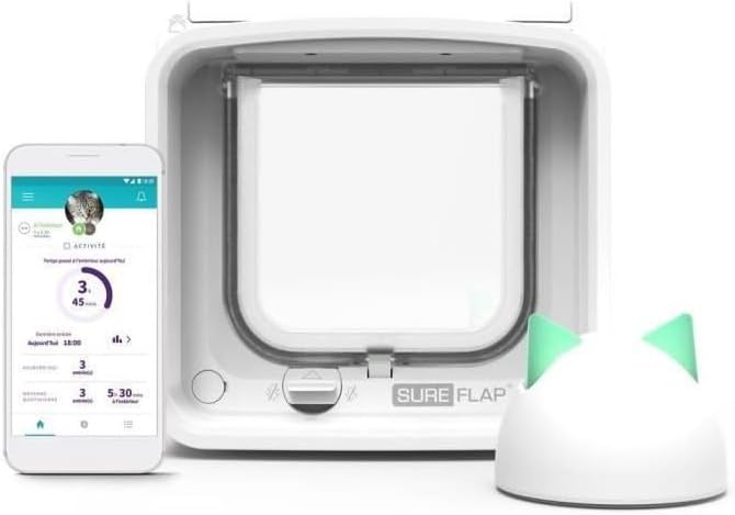 Sure PetCare | Chatière à Puce électronique Connect SureFlap avec Hub, Technologie DualScan, Compatible avec médaillon d'identification par radiofréquence et Puce, contrôle par Application