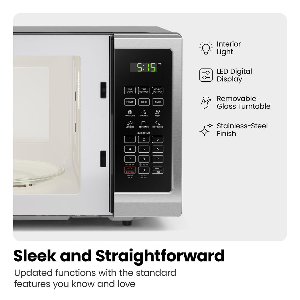 Chefman Microondas de Encimera Stainless Essentials