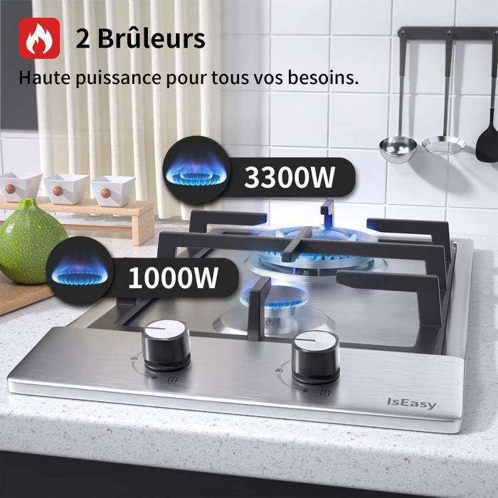 Plaque de cuisson gaz IsEasy MGBS-314A 4 feux Inox