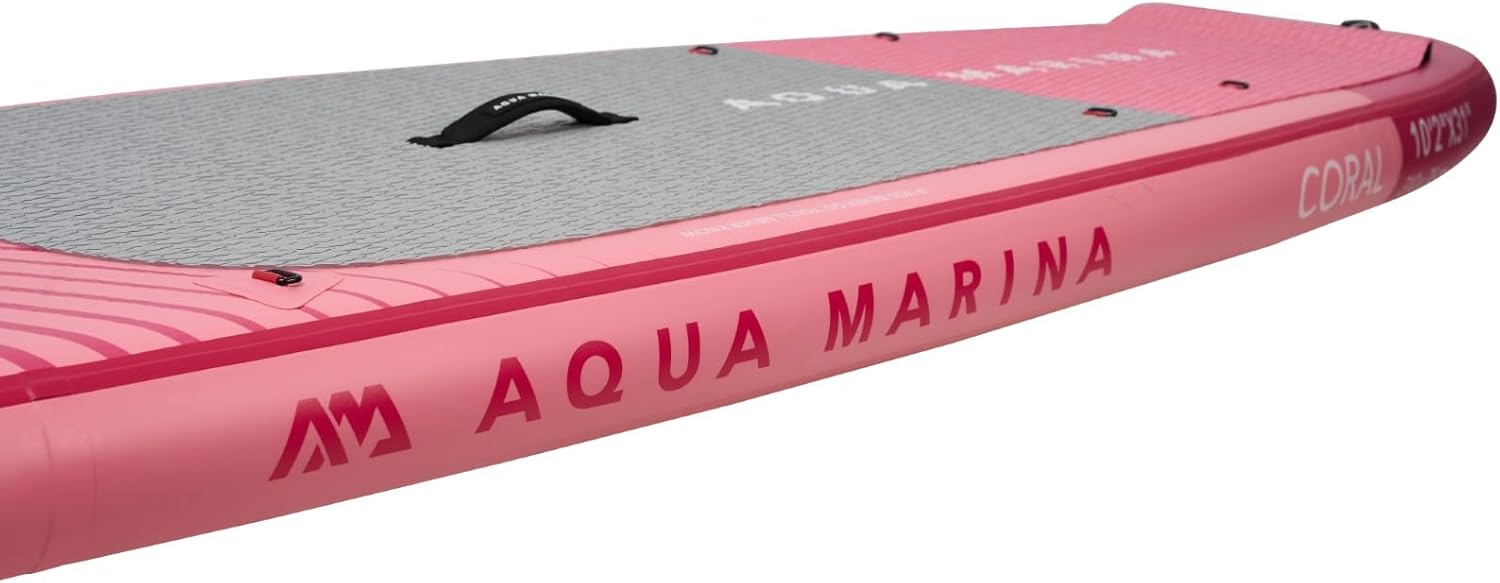 Aqua Marina Stand Up Paddle Coral 310 x 78 cm - Planche de SUP gonflable avec kit complet - Avec pagaie, pompe, sac à dos et aileron - Légère, stable et polyvalente