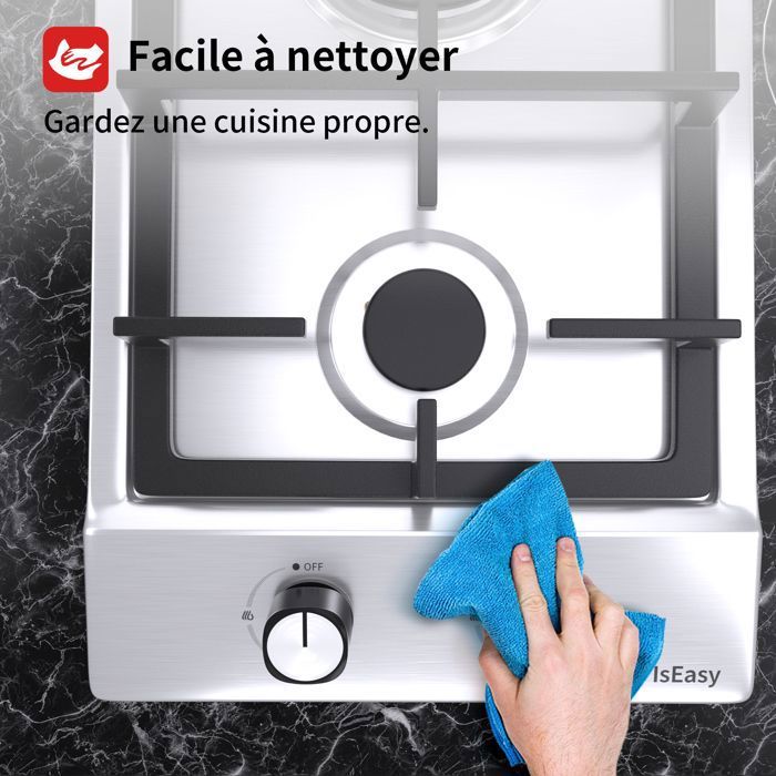 Plaque de cuisson gaz IsEasy MGBS-314A 4 feux Inox