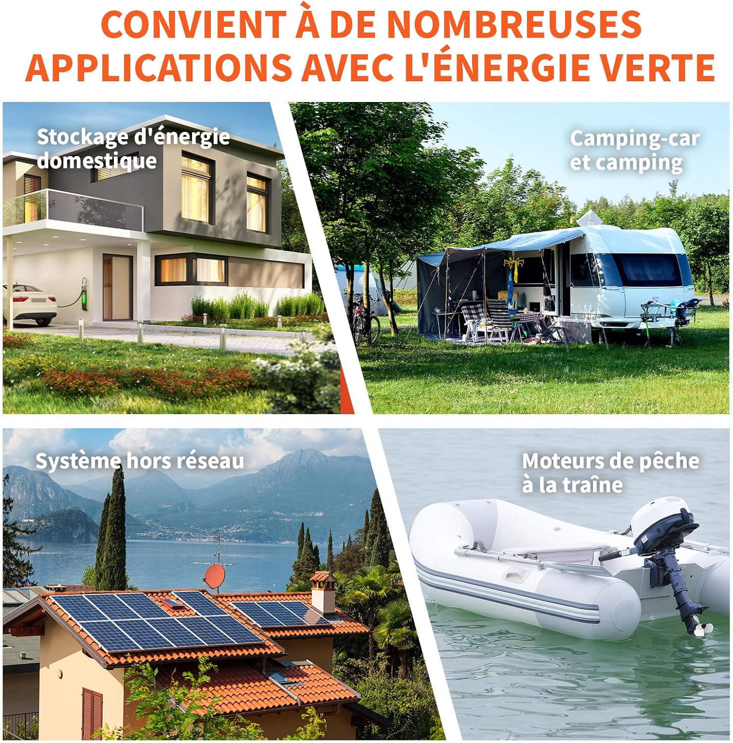 Batterie LiFePO4 12V 200Ah, Batterie Lithium avec 98% Efficacité, BMS 200A, IP65, 4500-16000 Cycles, Autodécharge 3% pour Systèmes Solaires, Applications Marines et Hors-Réseau