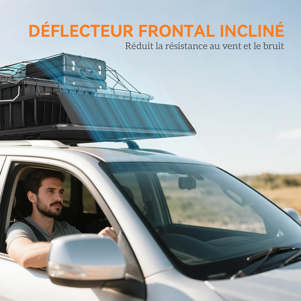 HOMCOM Porte-Bagage pour Voiture Galerie de Toit pour Voiture en métal réglable en Longueur de 109 à 162L cm Charge Max 100kg