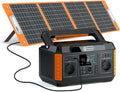 FlashFish 520Wh Generateur Electrique avec Panneau Solaire 100W,Station Electrique Portable avec 2x CA 560W(crête 1100W),5x Sorties CC et 4x USB,Batterie de Secours pour Camping,Extérieur,Domestique
