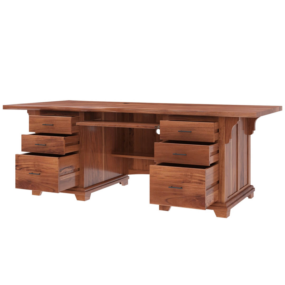 Nismaaya Ace Large Solid Wood Home Office Executive Desk