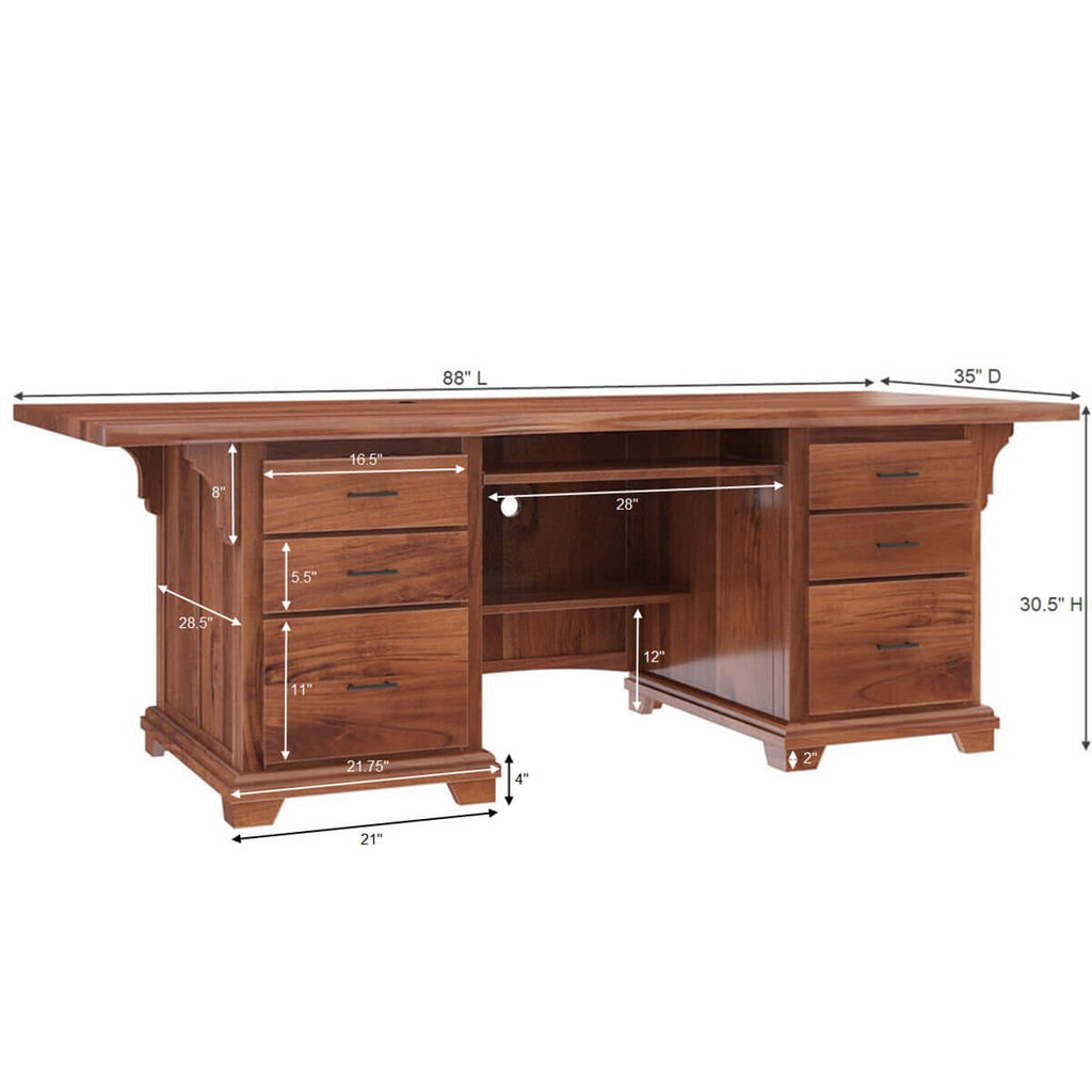 Nismaaya Ace Large Solid Wood Home Office Executive Desk