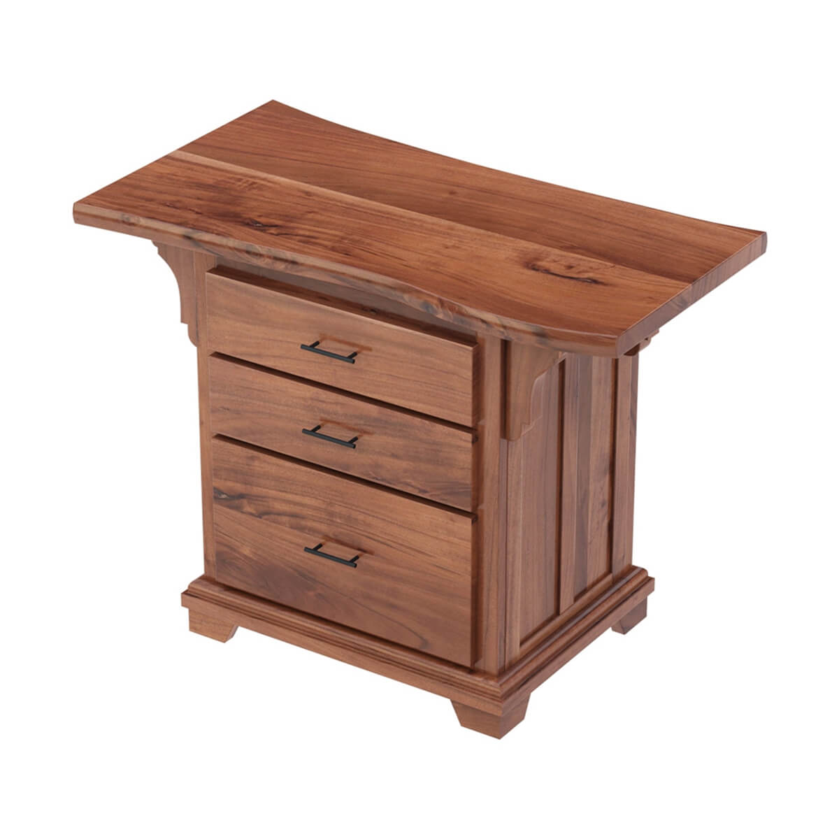 Nismaaya Ace Large Live Edge Top Solid Wood 3 Drawer Vertical File Cabinet
