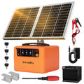 FarmNix 48KM Électrificateur Clôture Electrique Solaire, 6KV-12KV avec Panneau Solaire 15W & Batterie 7Ah 12V, 0.3-1.5J pour élevage d'animaux de berger, pour ferme, pâturage, jardin