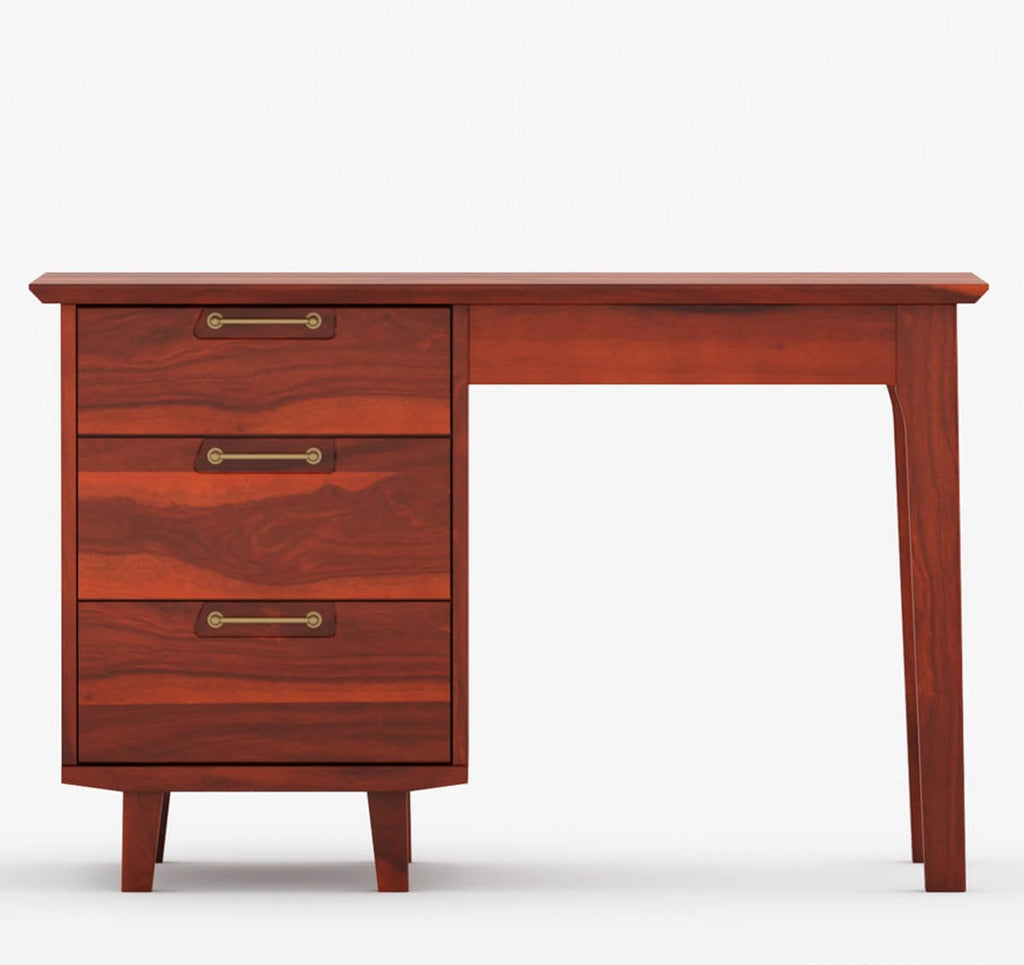 Adam Solid Sheesham Wood 3 Drawer Modern Study Desk