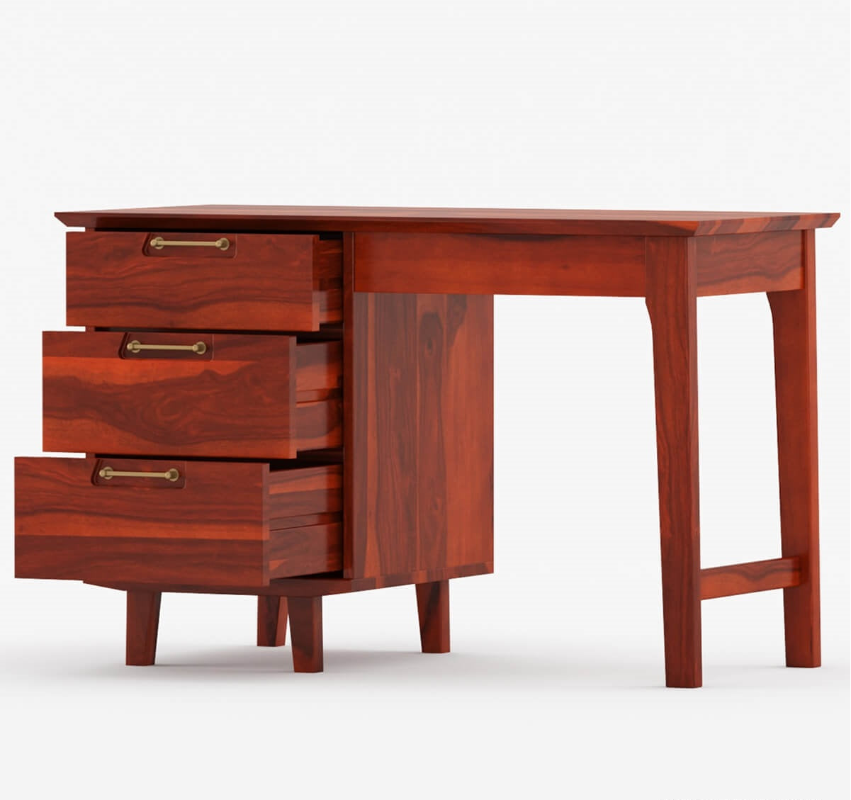 Adam Solid Sheesham Wood 3 Drawer Modern Study Desk