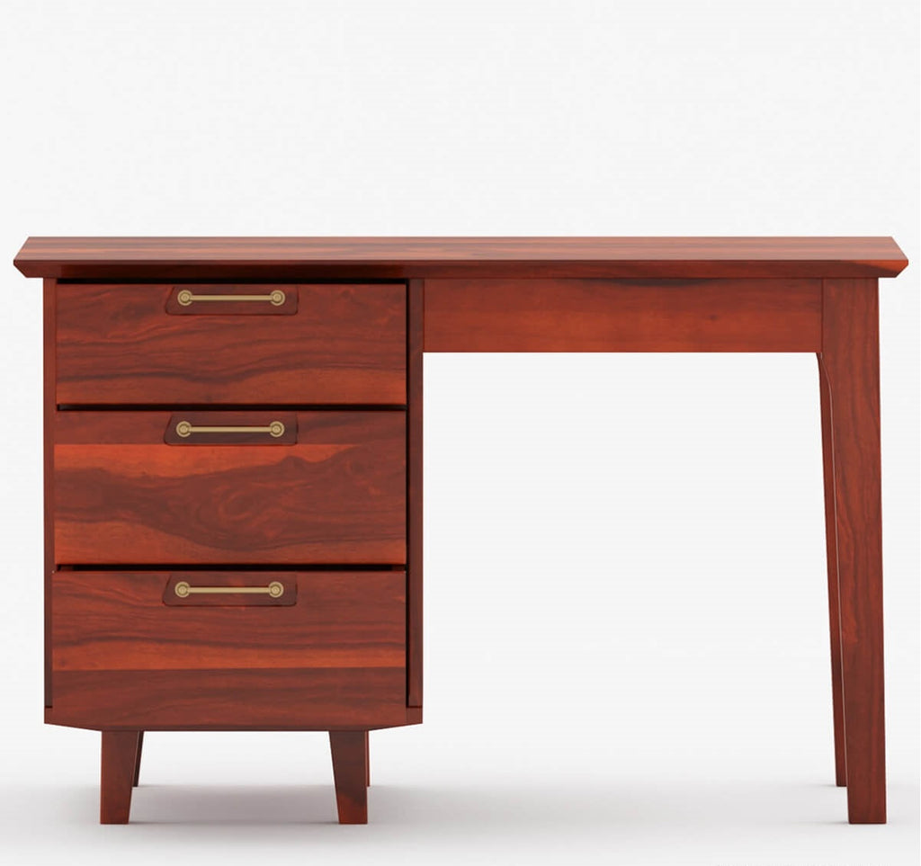 Adam Solid Sheesham Wood 3 Drawer Modern Study Desk