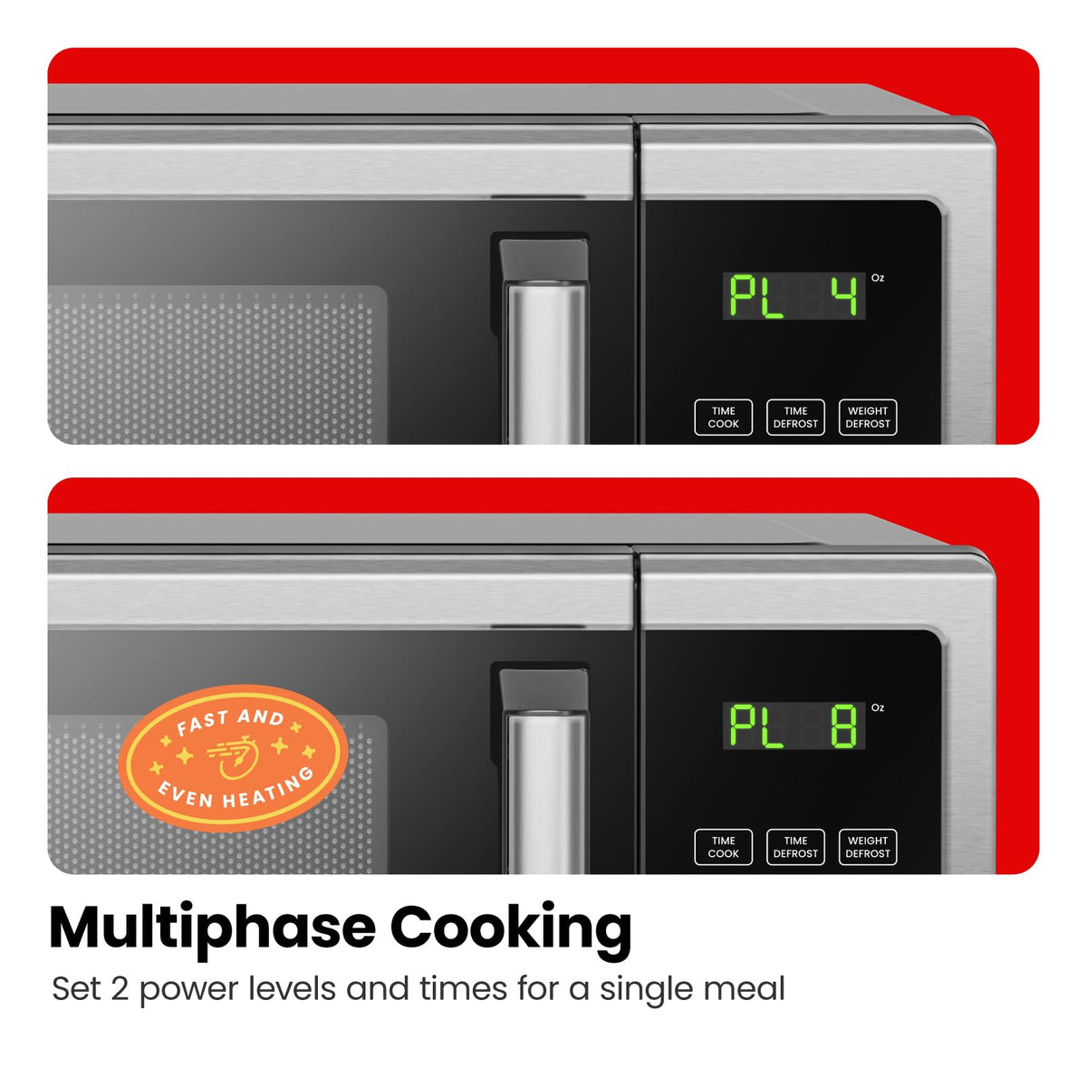 Chefman Microondas de Encimera Stainless Essentials