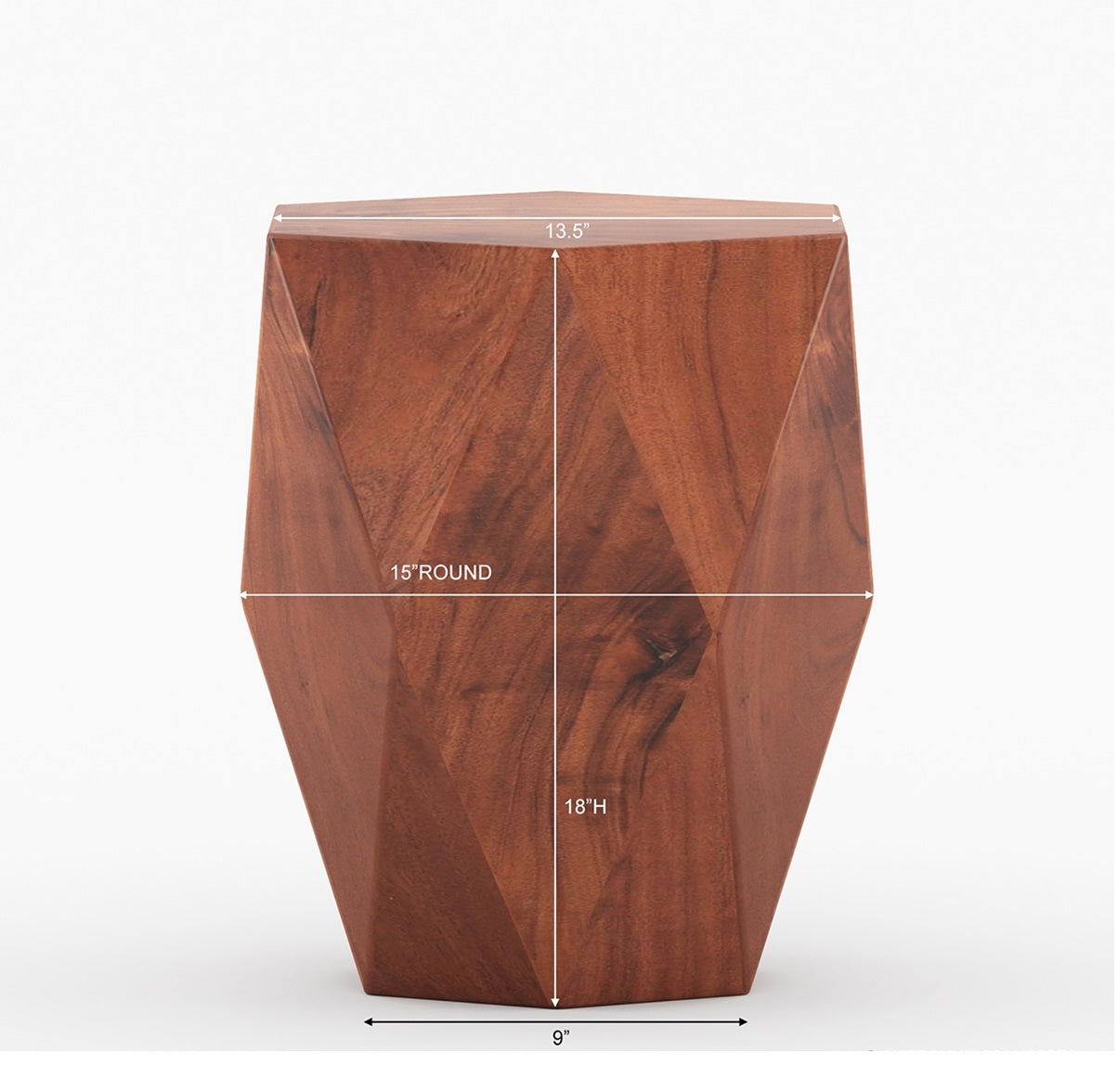 Adelio Modern Solid Wood Diamond End Table