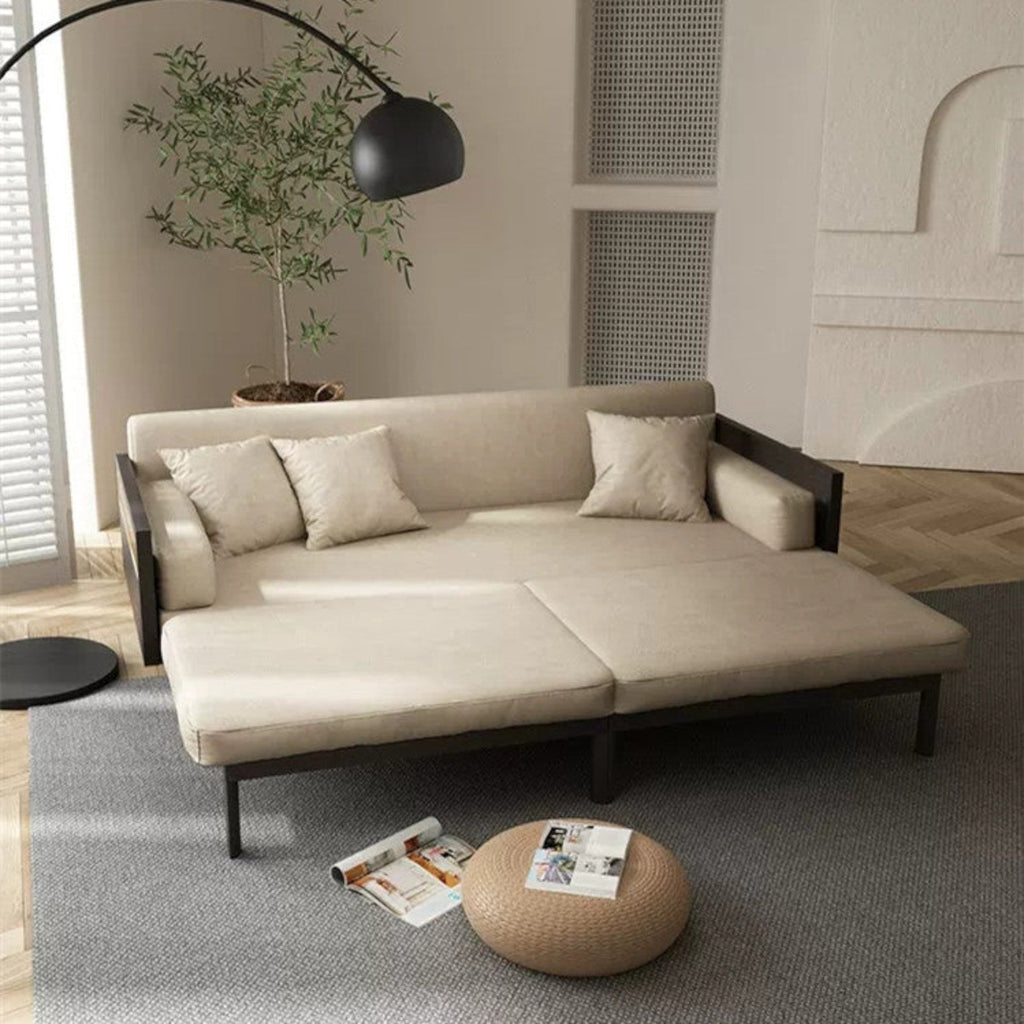 Nismaaya Multifunction Pull Out Sofa Cum Bed Solid Wood Frame