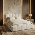 Lit Coffre Style Bubble Texturé avec Matelas et Surmatelas