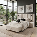 Ensemble Lit Coffre Complet avec Matelas et Surmatelas