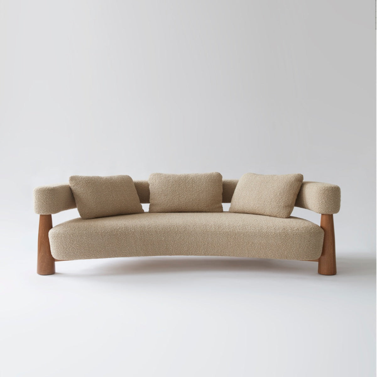 Faber 3 Seater Oak Wood Sofa White