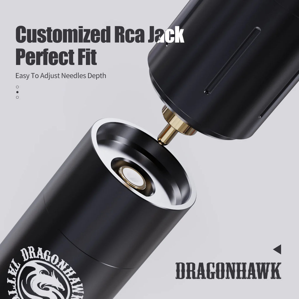 Kit de Máquina de Tatuaje Rotativa Inalámbrica tipo Bolígrafo Dragonhawk X3 PRO con Juego de Cartuchos para Principiantes