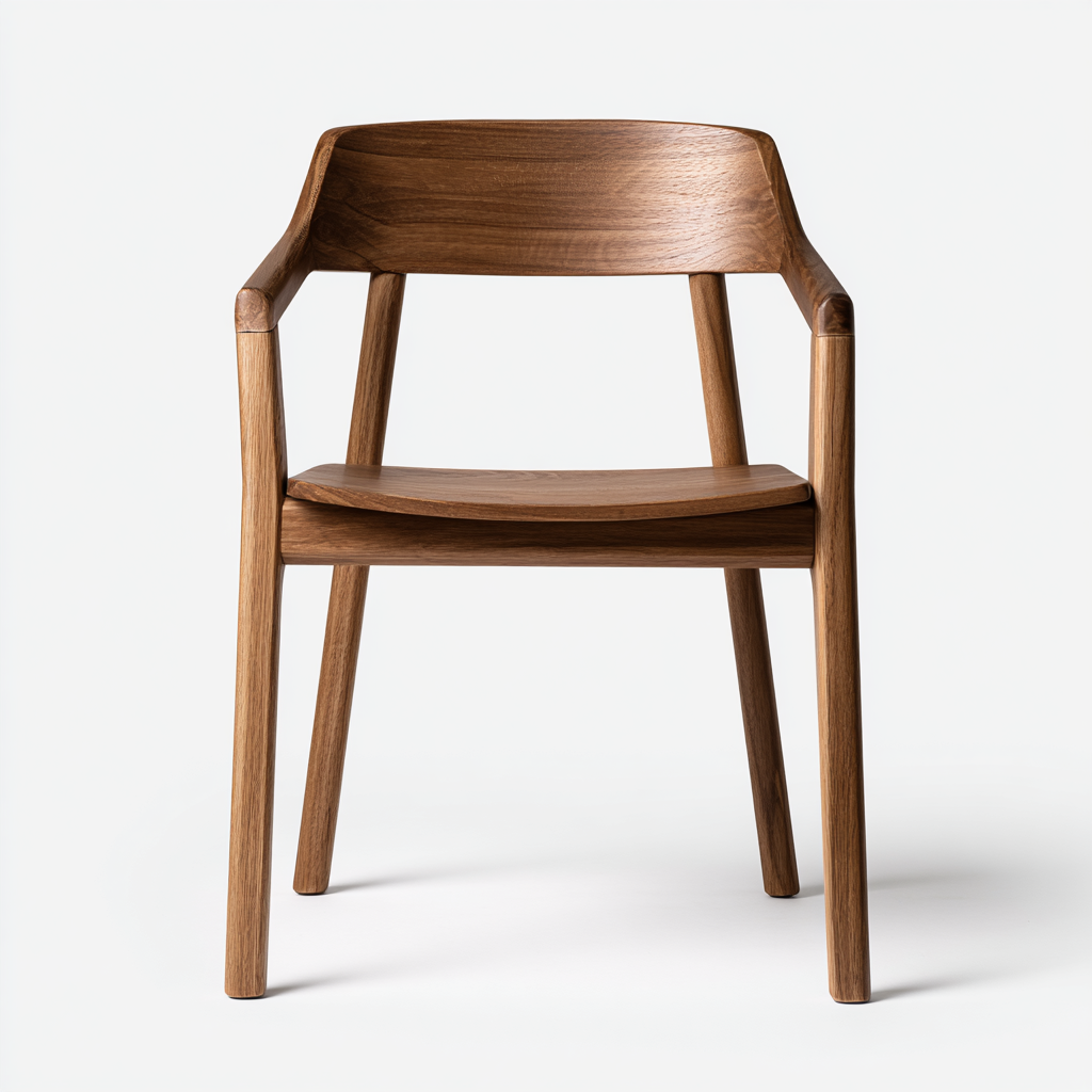 Chaise en bois avec accoudoirs – style scandinave naturel