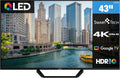 Smart Tech QLED 43QG06V2 Téléviseur Google TV HDR avec résolution 4K UHD, Bluetooth et Triple Tuner, Smart TV 43QG06V2 (2026)