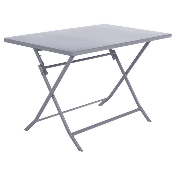 Table de jardin pliante carrée "Greensboro" pétrole 2 places en acier traité époxy - Hespéride