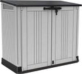 Keter 249317 Store it Out Nova Abri de jardin extérieur 132 x 71,5 x 113,5 cm, gris clair avec couvercle gris foncé