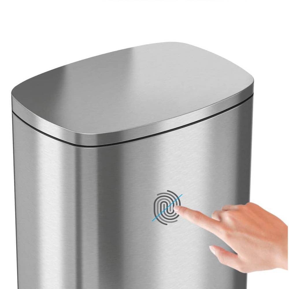 iTouchless SoftStep Bote de Basura de Cocina con Pedal de Acero Inoxidable de 13.2 galones