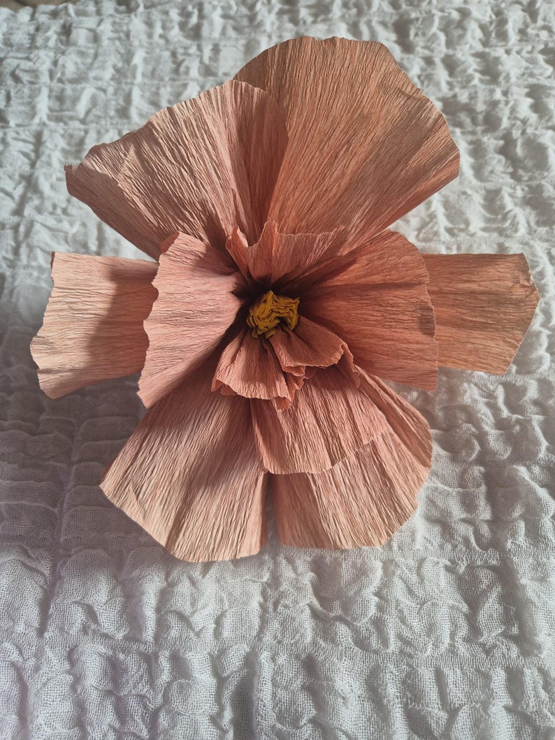 Decoraciones de pared de papel crepé con diseño de peonías, juego de 8, para bodas.