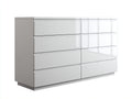 Commode 8 tiroirs 160x45x80 cm - Blanc - design moderne
