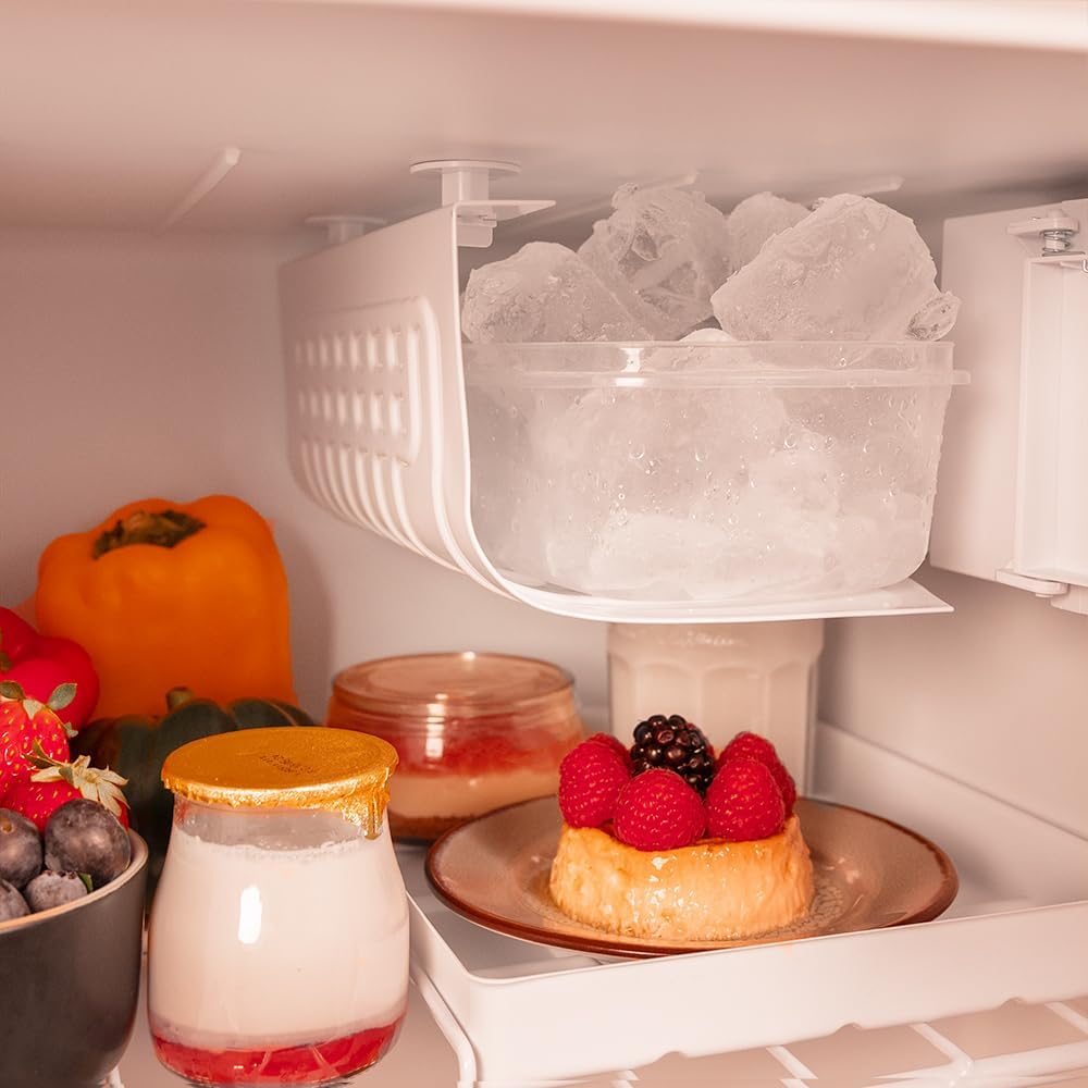 Mini Frigo Bolero CoolMarket TT Origin 45 Beige E. Réfrigérateur Hauteur 55cm et Largeur 44,7cm, Classe Énergétique E, Bac à Glace et Poignée Chromée, Beige
