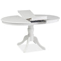 Table à Manger Blanche 106cm Extensible Blanche Avec Pied Central Ade Blanc Table