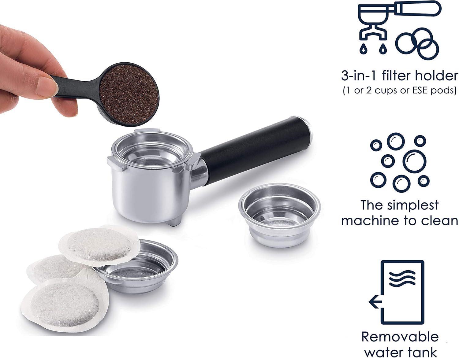 De'Longhi Dedica Espresso Machine, Coffee and Cappucino Maker with Milk Frother, Metal / Stainless, Compact Design 6 in Wide, Fit Mug Up to 5 in, EC680M