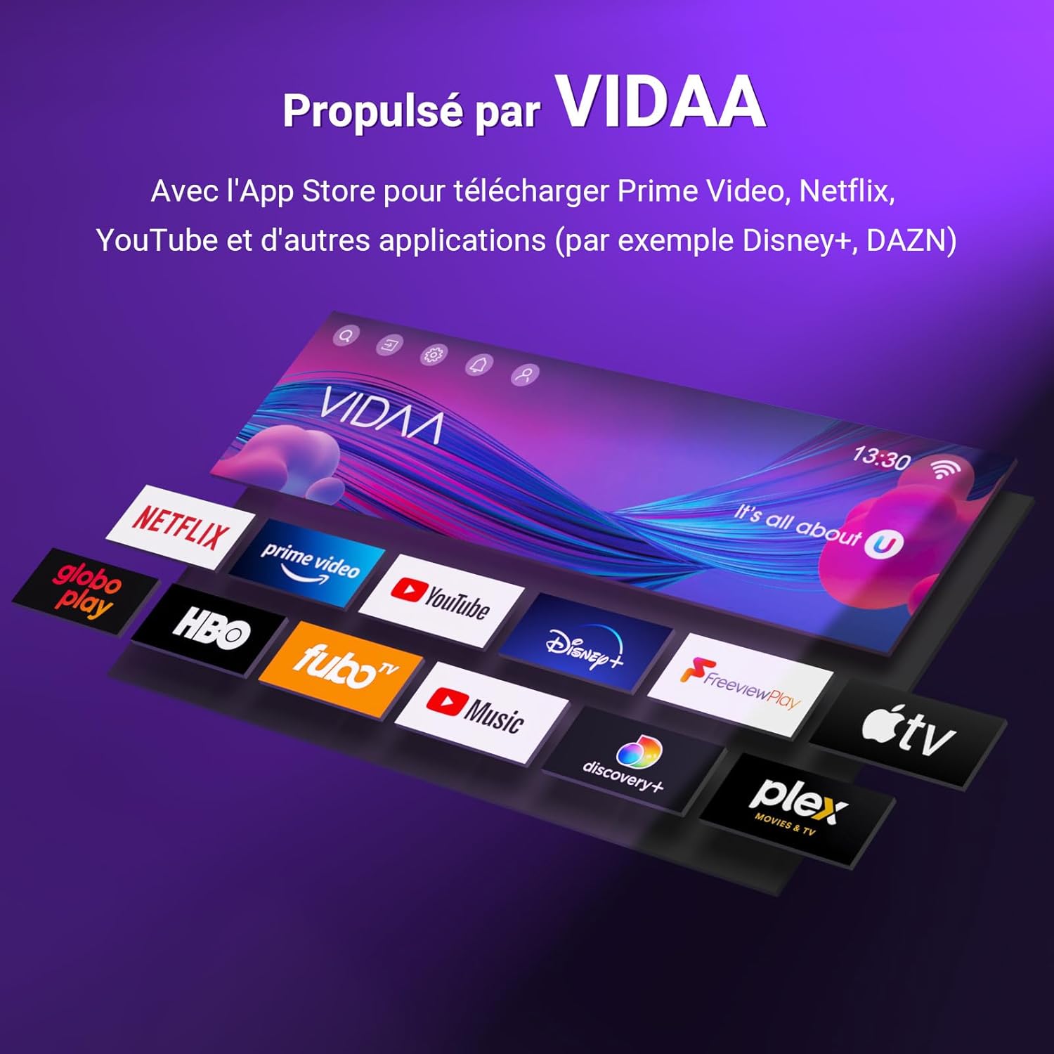 TuTu Smart TV 25 Pouces (64 cm) FHD LED WiFi Connectée Téléviseurs sans Bord VIDAA OS avec Triple Tuner, VIDAA Remote App, Molotov, Netflix, Prime Video, Disney+, Youtube, TUV25FQ1B