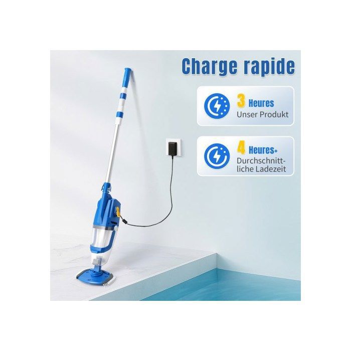 ALIGHTUP - Aspirateur de piscine électrique à main, Électrique  Nettoyeur de piscine, Nettoyeur à batterie, 230V, 33W - Bleu