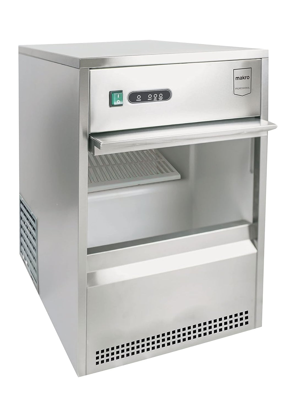 METRO Professional Machine à glaçons GIM1026B, Acier inoxydable, 42 x 51.4 x 65.5 cm, 170 W, 26 kg / 24 h, forme conique creuse, argentée