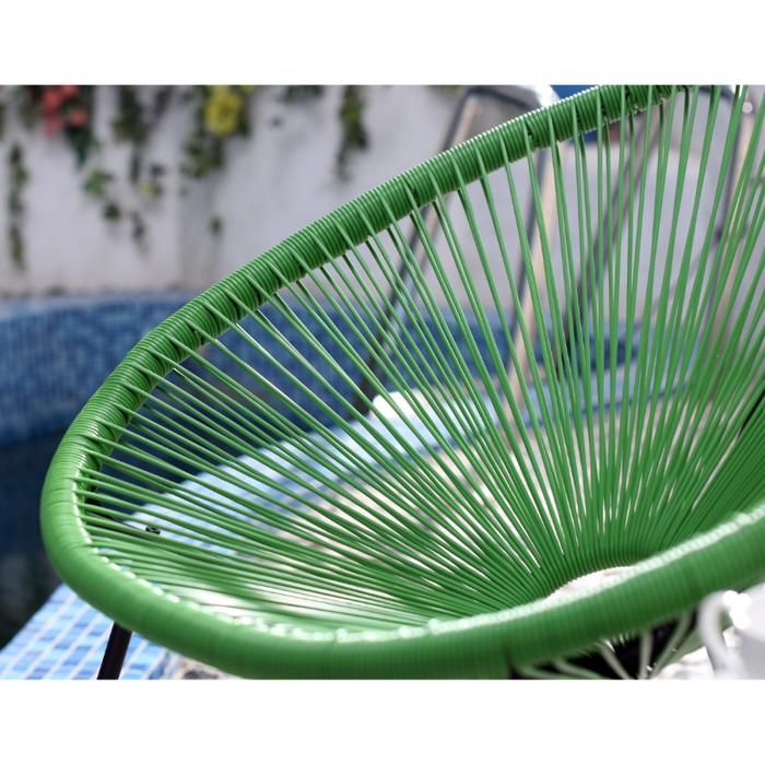ACAPULCO - Ensemble de 2 fauteuils et table basse vert