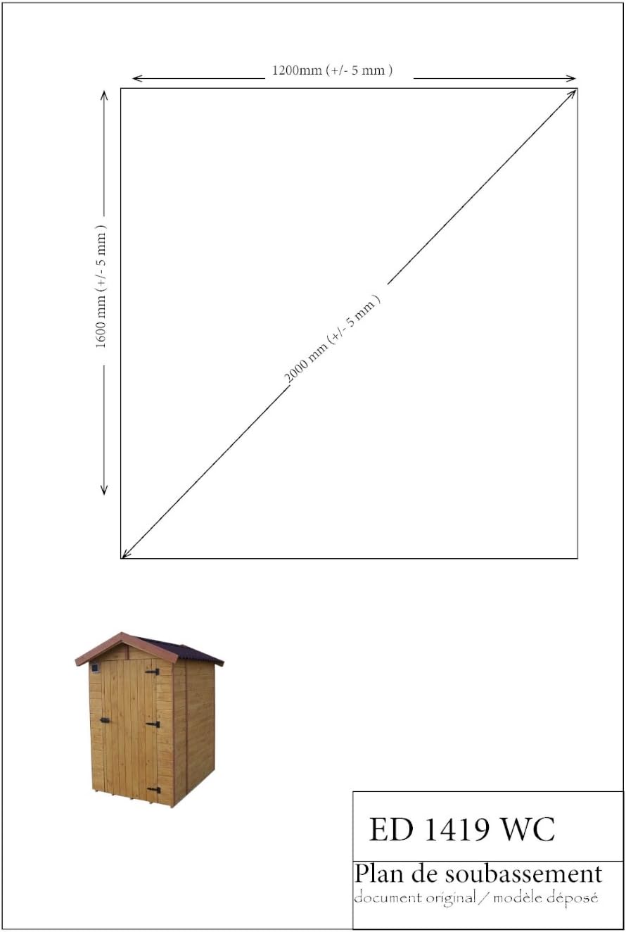 Abri WC Panneaux de Bois avec Lave, 1.81m2, 16mm