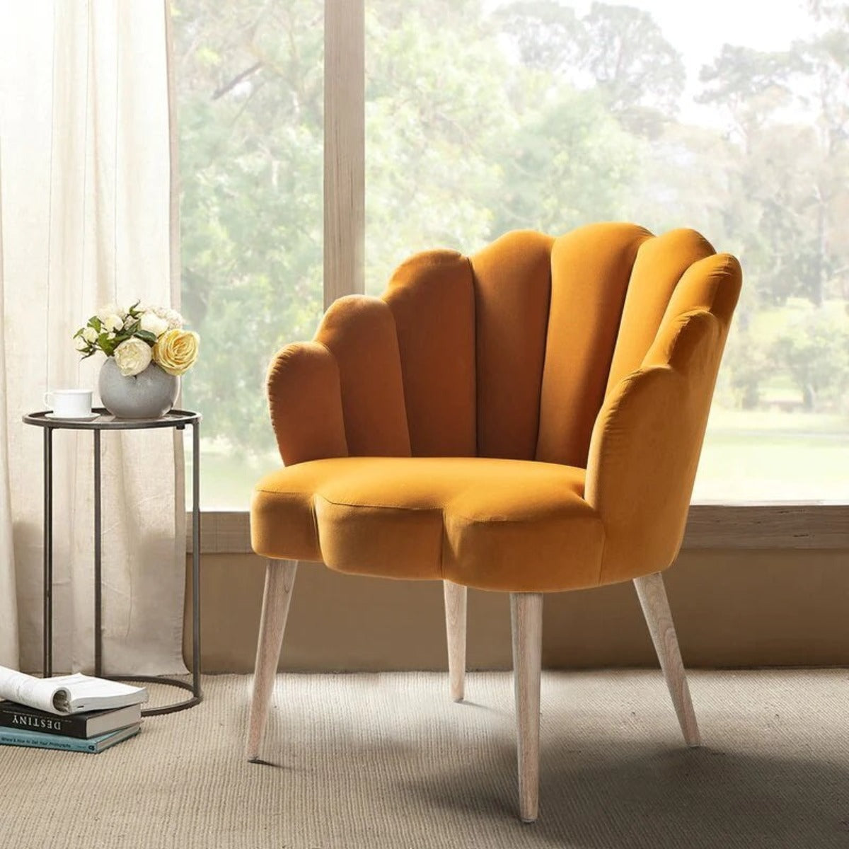 Nismaaya Ado Lounge Chair in Yellow Color