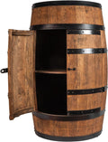 CREATIVE COOPER Tonneau à vin avec Porte - Armoire à Alcool - Étagère à Bouteilles en Bois - Baril en Bois - Vin Rack - Wineregal - Bar à vin - Baril avec Porte - minibar de 80 cm (wengé)