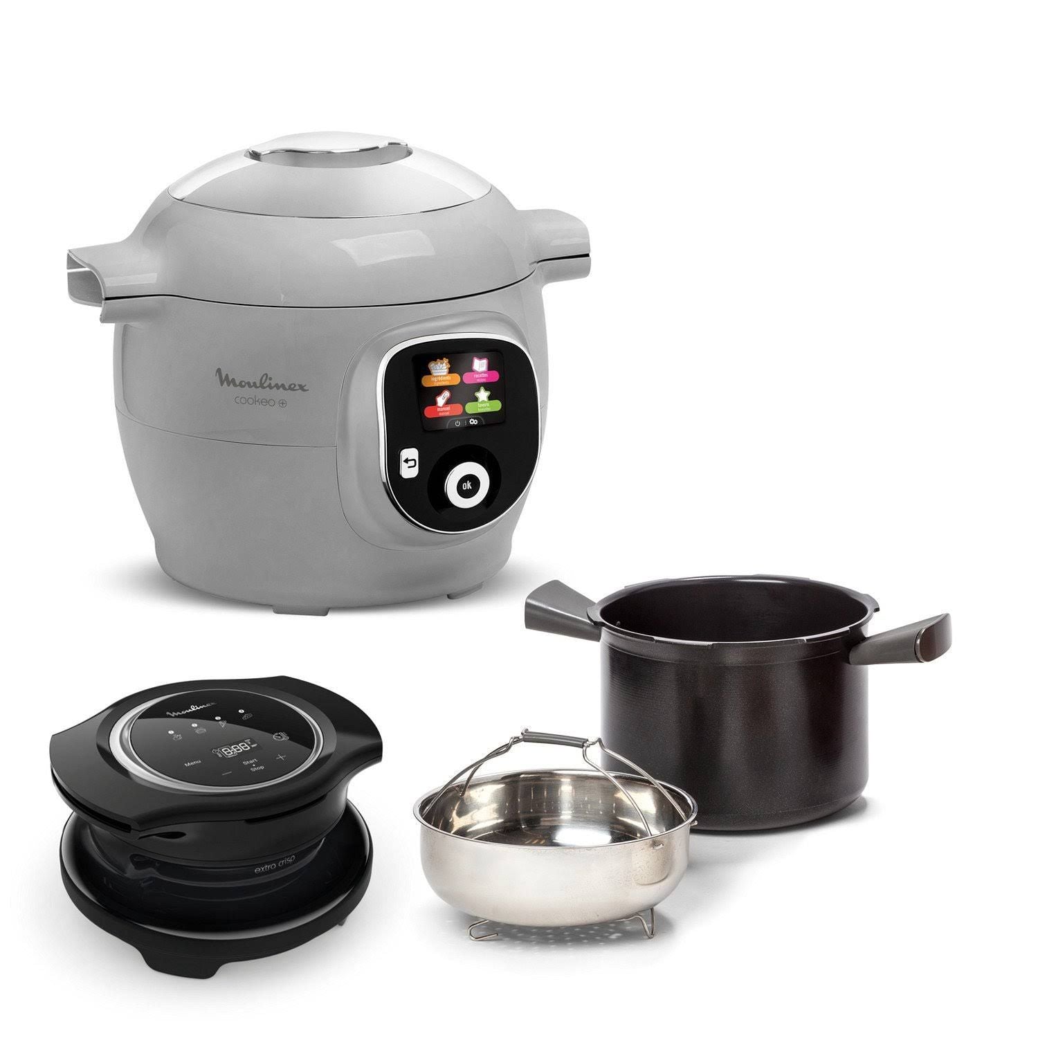 Moulinex Cookeo+ YY5355 Smart Hochdruck-Multicooker Extra Crisp inkl. 1600 W Grau(Gris/Noir/Argent)