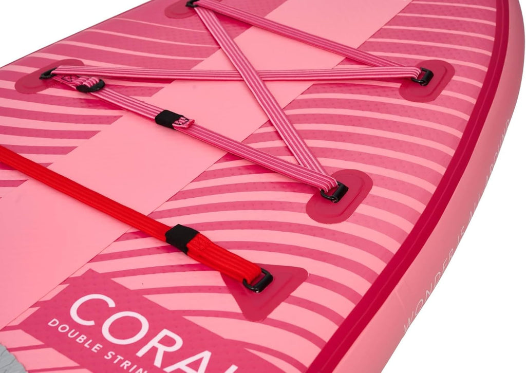 Aqua Marina Stand Up Paddle Coral 310 x 78 cm - Planche de SUP gonflable avec kit complet - Avec pagaie, pompe, sac à dos et aileron - Légère, stable et polyvalente