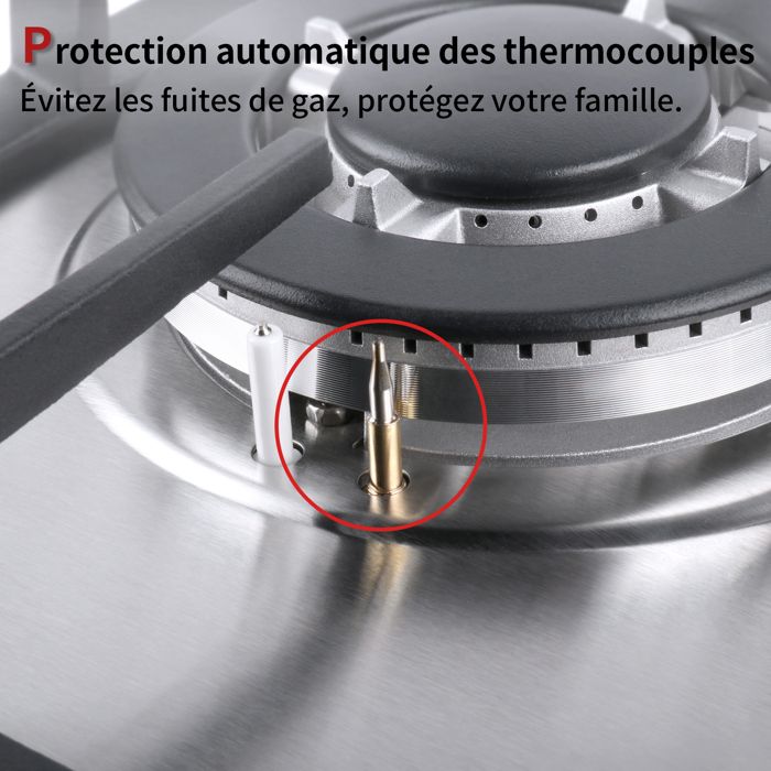 Plaque de cuisson gaz IsEasy MGBS-314A 4 feux Inox