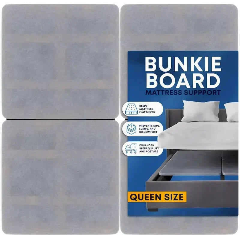 1.5 Planche Bunkie en bois fendu, entièrement assemblée, housse de ventilation en tissu - Remplace les lattes en bois ou le sommier tapissier pour les cadres de lit