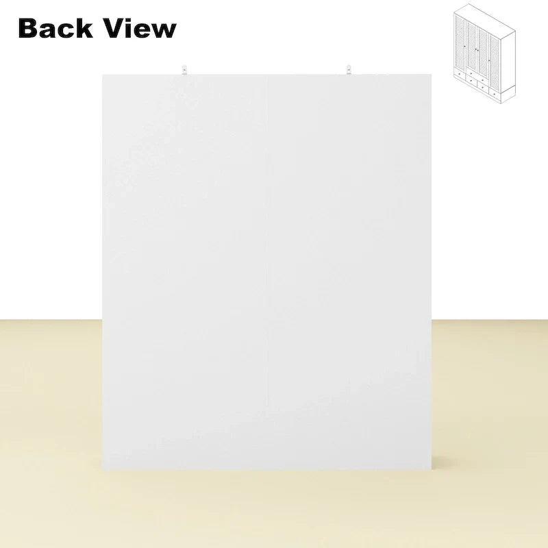Wardrobe Armoire Closet 59W Large Freestanding Wardrobe Cabinet White