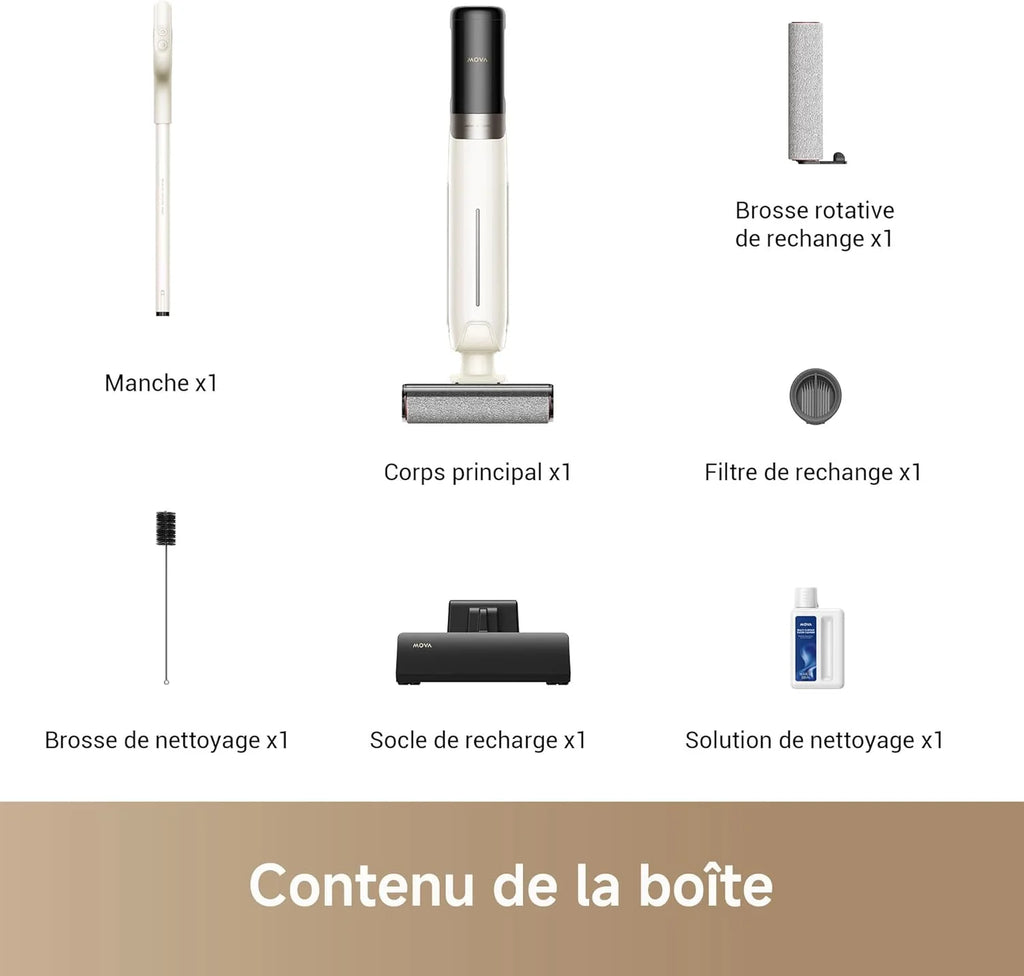 MOVA K30 aspirateur laveur sec/humide, 180°, 18kPa, séchage air chaud
