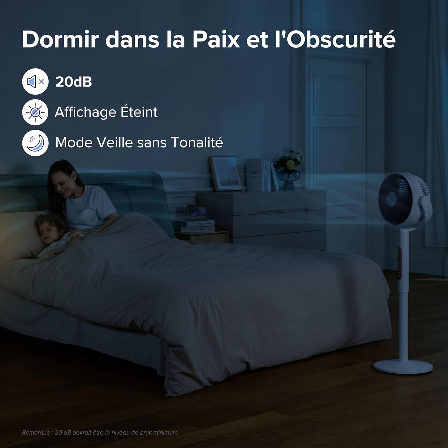 LEVOIT Ventilateur sur Pied 20 dB Silencieux, Puissant 2465 m³/h, Flux d'air 7.5 m/s, avec Télécommande, Oscillant 90°+120°,4 Modes 12 Vitesses, Minuterie 12h, Réglage Hauteur Circulation d'Air