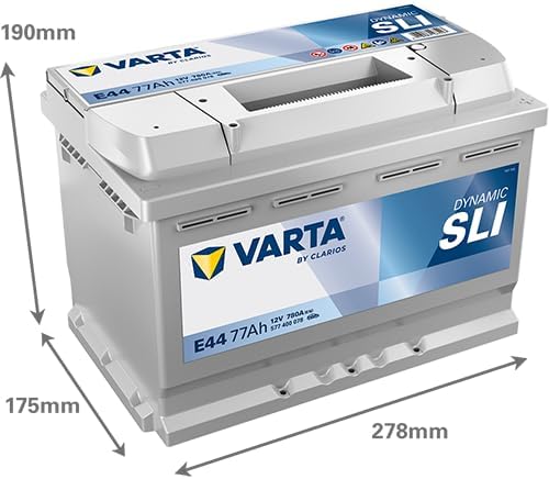 Varta Silver Dynamic E44 Batterie Voitures, 12 V 77Ah 780 Amps (En)